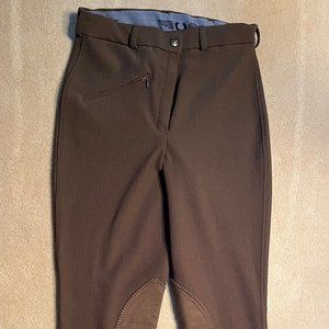 TuffRider Chocolate Brown Ribbed Knee Patch Breeches